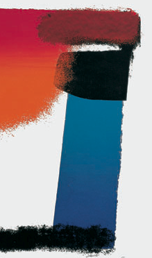 Ausschnitt aus: Geiger, Rupprecht, Blau, Rot und Schwarz / rot – orange – blau – schwarz, 1956 (WVG 23)