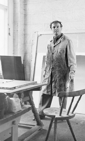 Rupprecht Geiger im Atelier, München 1963